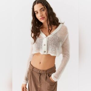 ✯⁠Urban Outfitters Sadie Sheer Crop Cardigan